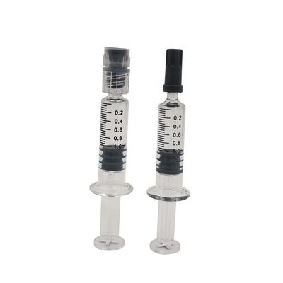 La tête de Luer a coloré la seringue en verre de Borosilicate du coton 0.5ml de plongeur