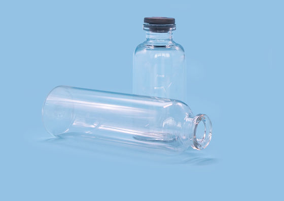 Médecine liquide ISO14001 OD24 Amber Glass Bottle de cuir embouti